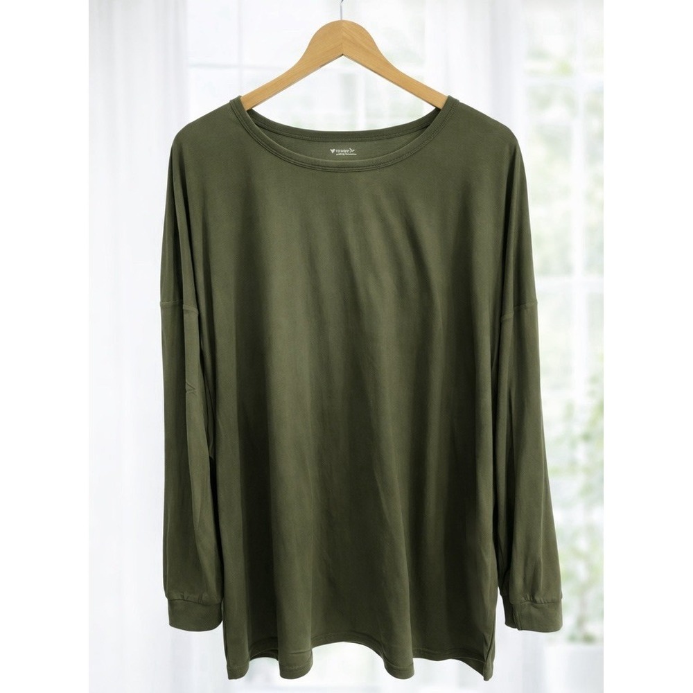 Old Navy Active Untralite Cloud Soft Go Dry Top Long Sleeve Green‎ Plus Size 4X